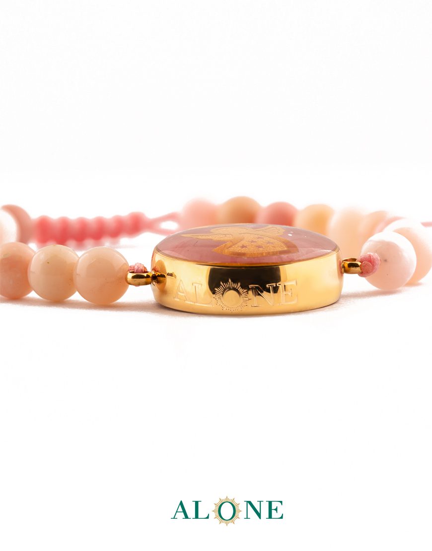 دستبند کوچک بافت اوپال صورتی فرشته - Image 3