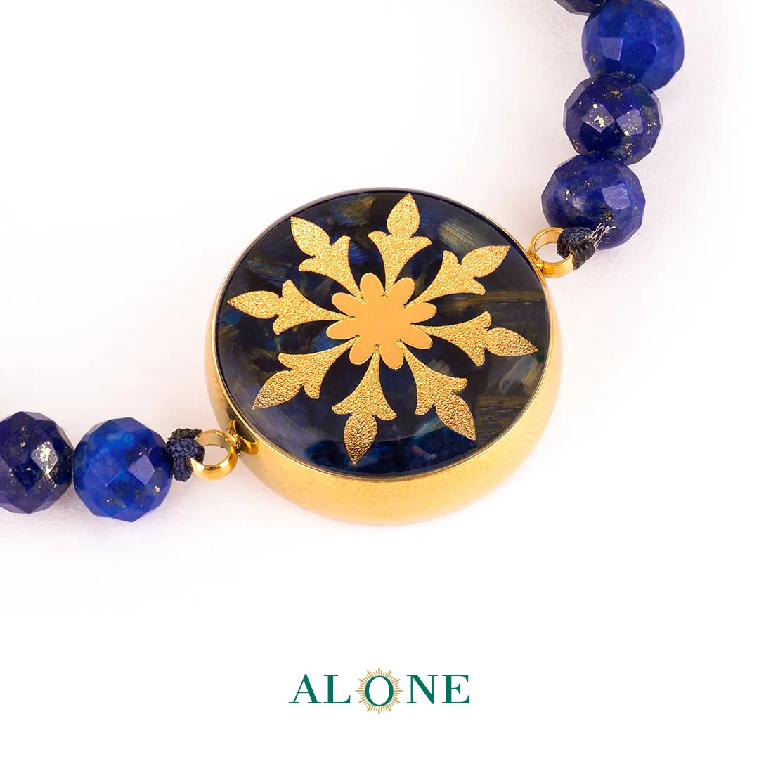 دستبند کوچک بافت لاجورد اسلیمی هشت پر - Image 4