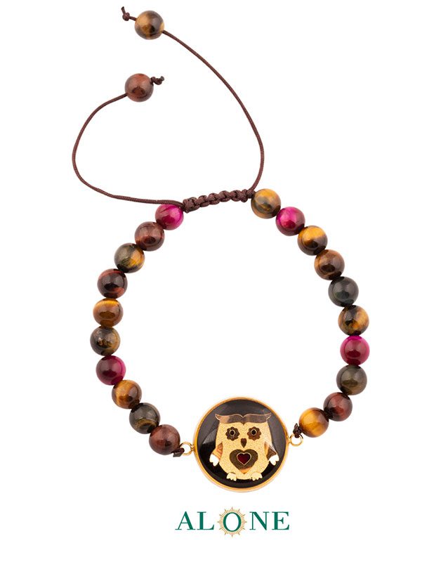 دستبند کوچک بافت تایگر رنگی جغد - Image 4