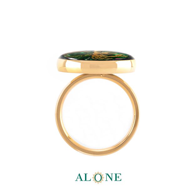 انگشتر گرد تایگر سبز آبان - Image 3