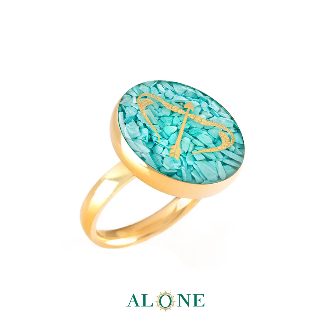 انگشتر گرد فیروزه آذر