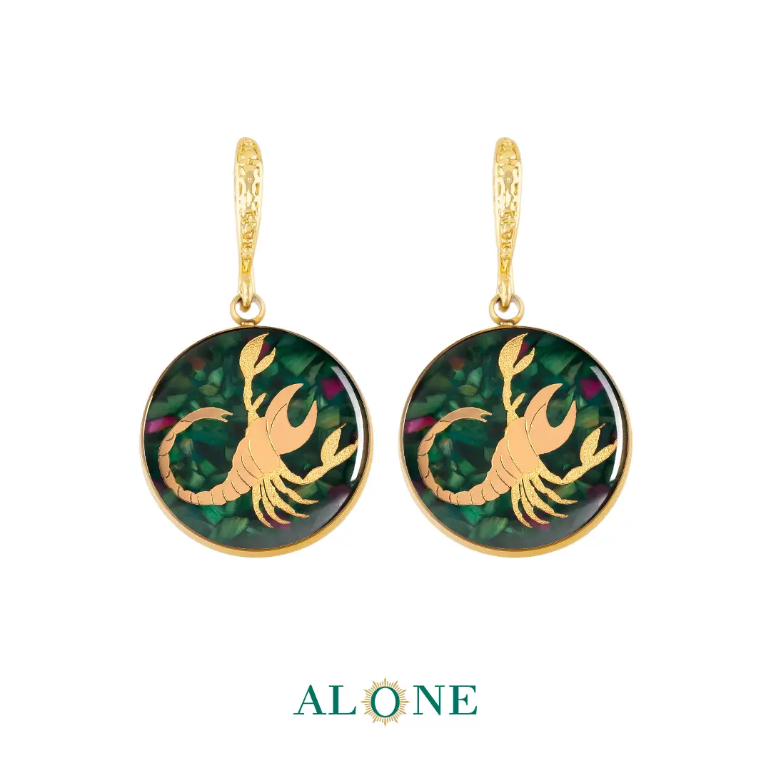 گوشواره گرد تایگر سبز آبان