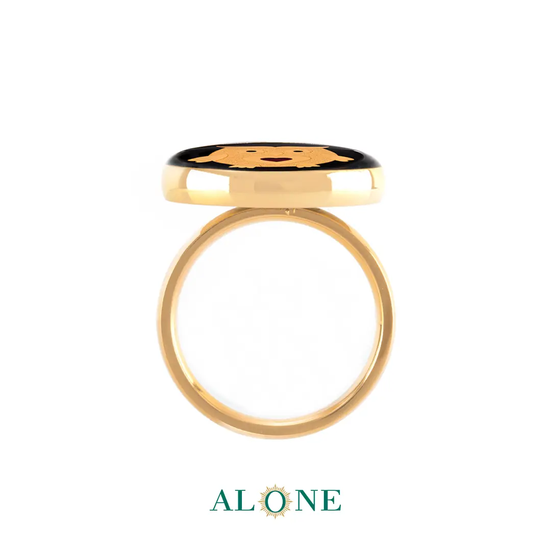 انگشتر گرد تایگر رنگی جغد - Image 2