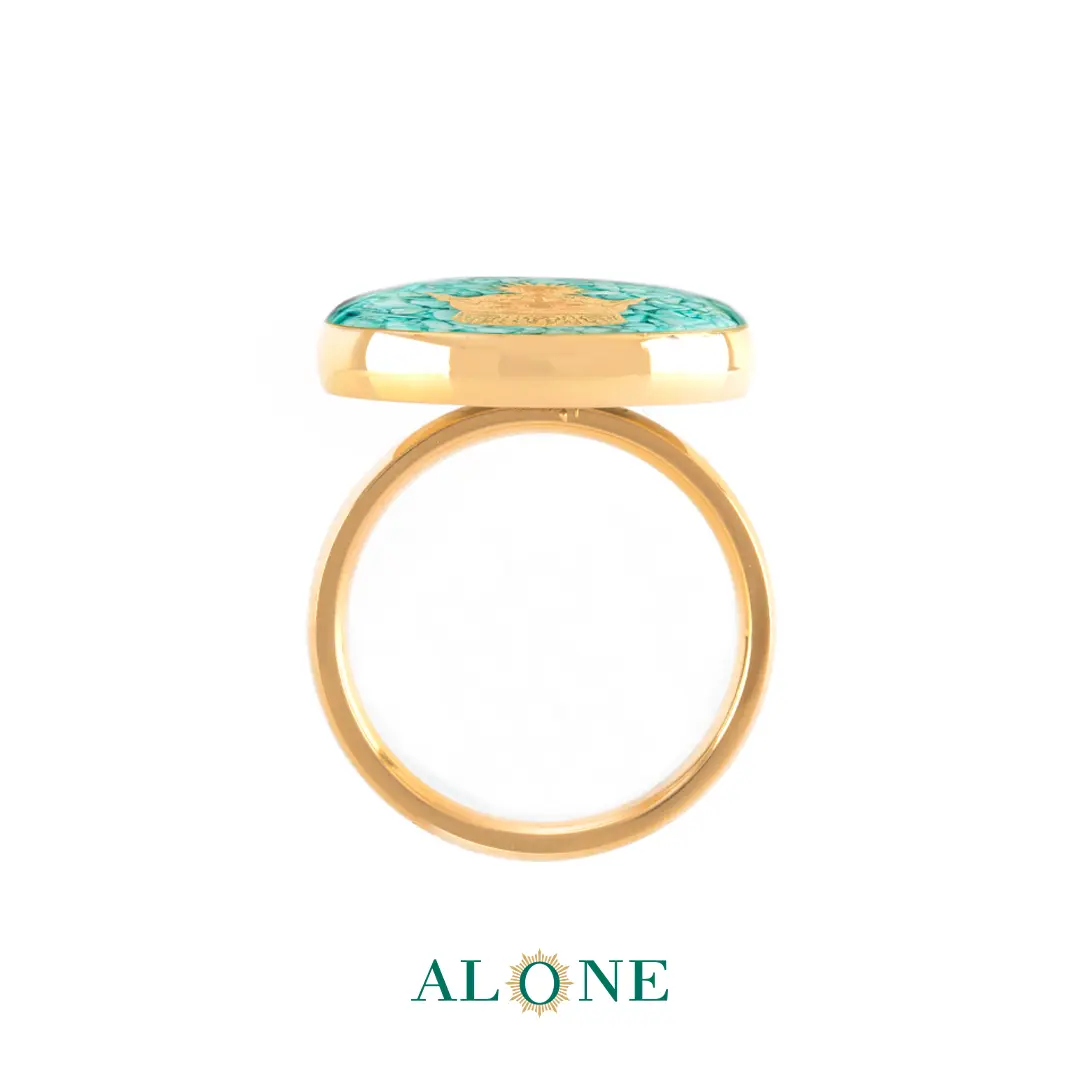 انگشتر گرد فیروزه تاج - Image 2