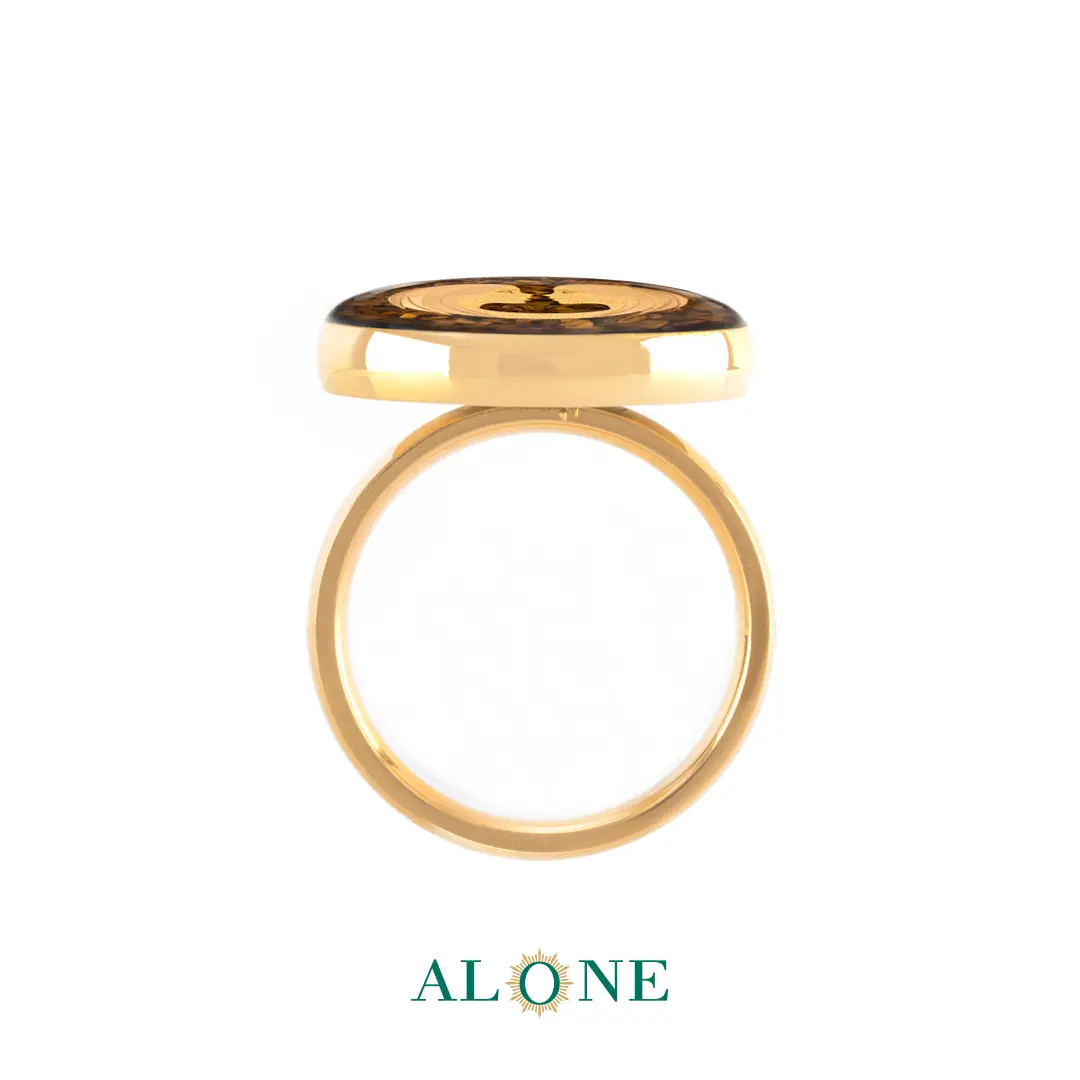 انگشتر گرد تایگر قهوه ای خرداد - Image 2