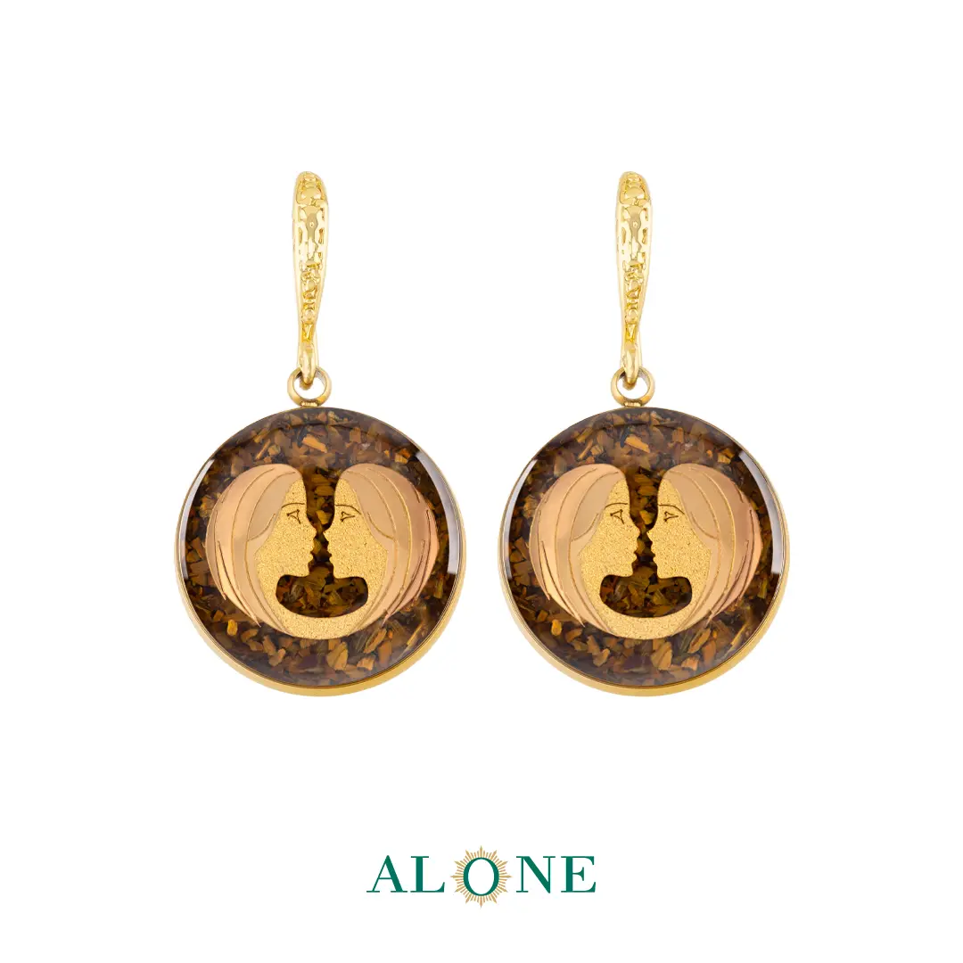 گوشواره گرد تایگر قهوه ای خرداد