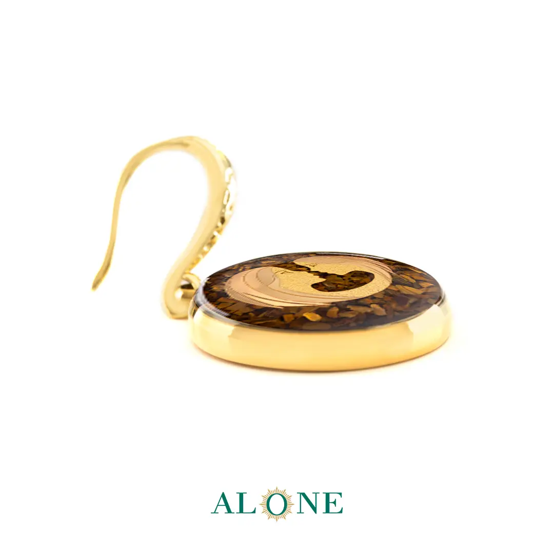 گوشواره گرد تایگر قهوه ای خرداد - Image 2