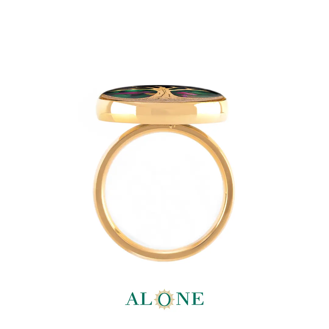 انگشتر گرد انیکس درخت زندگی - Image 2