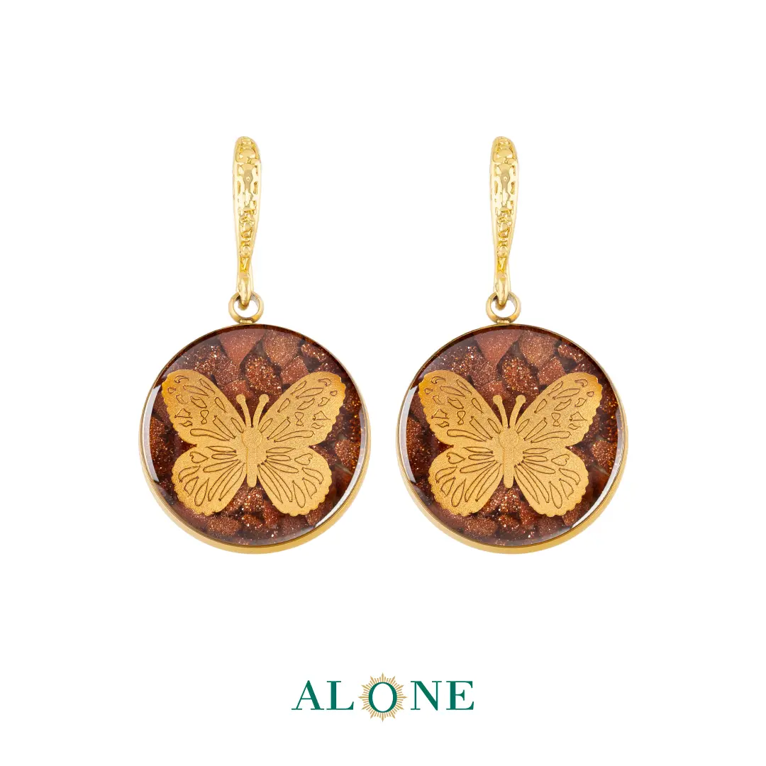 گوشواره گرد دلربا آجری پروانه