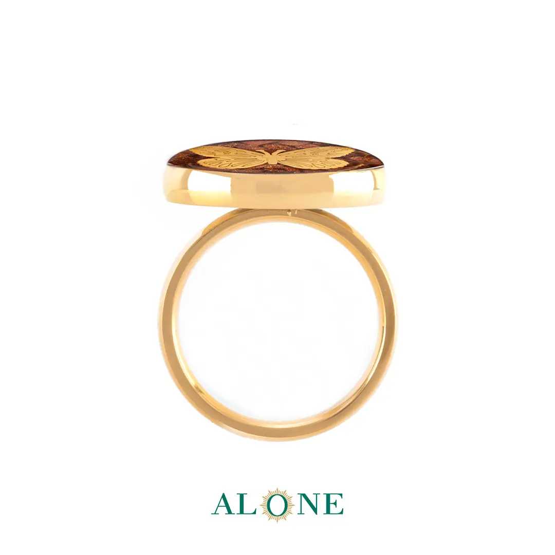 انگشتر گرد دلربا آجری پروانه - Image 2