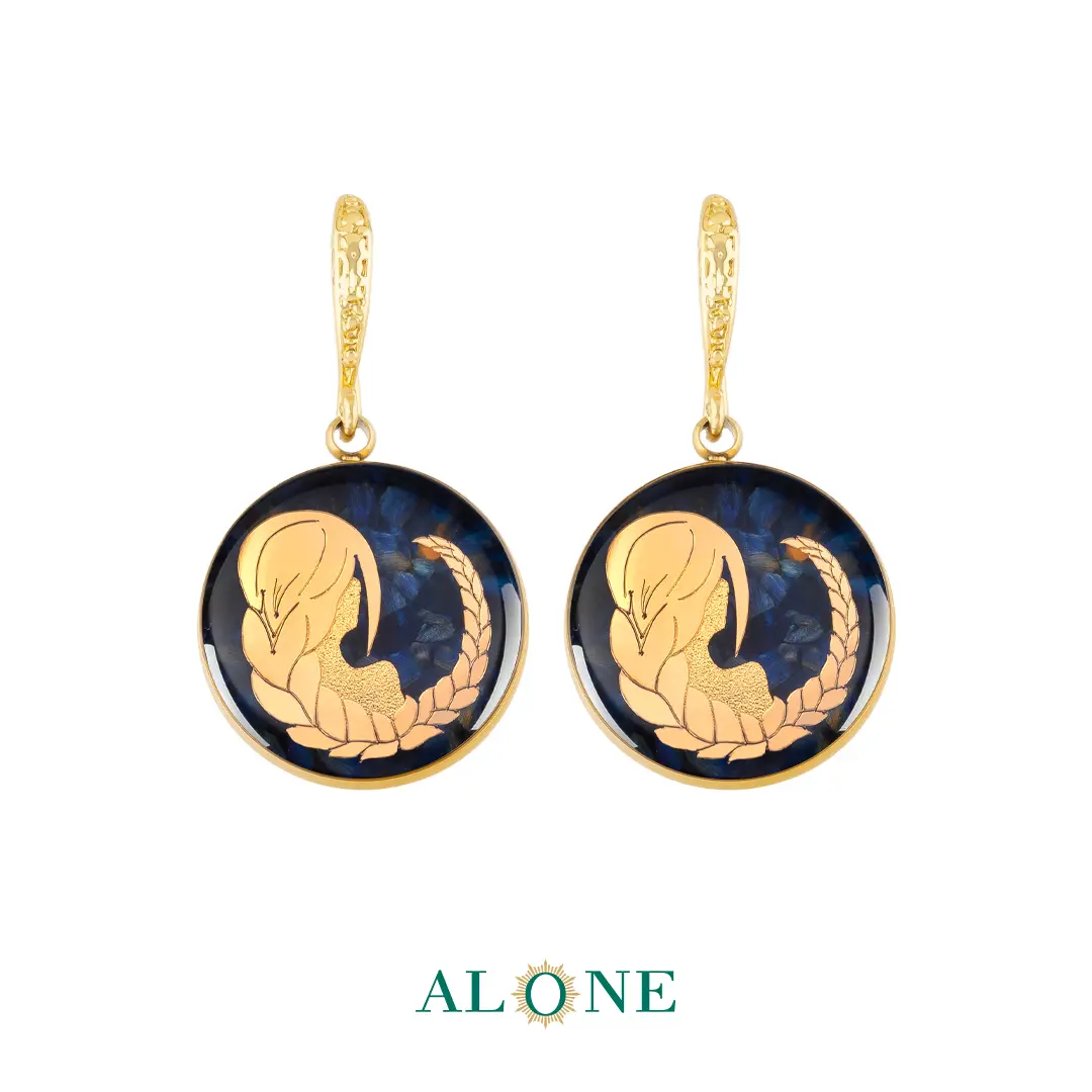 گوشواره گرد تایگر سرمه ای شهریور