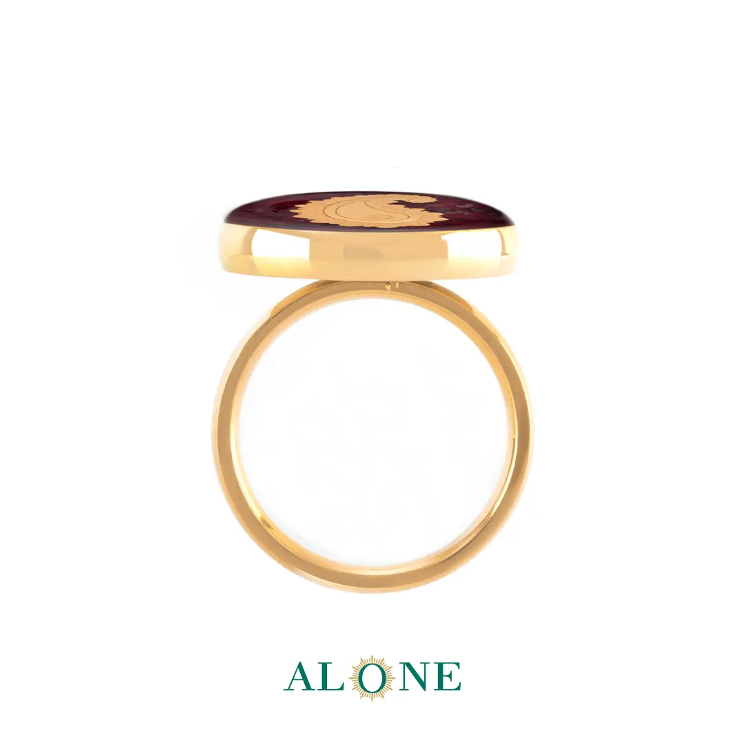 انگشتر گرد عقیق بته جقه - Image 2