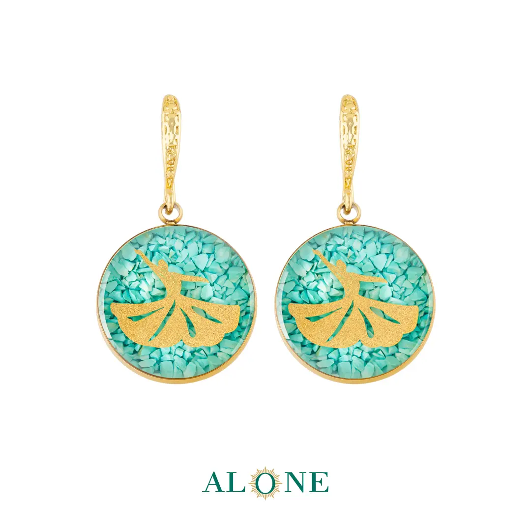 گوشواره گرد فیروزه رقص سماع