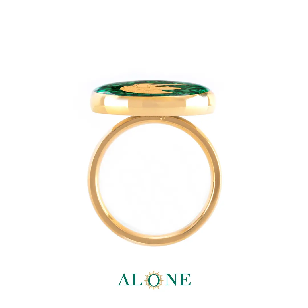 انگشتر گرد مالاکیت اردیبهشت - Image 2