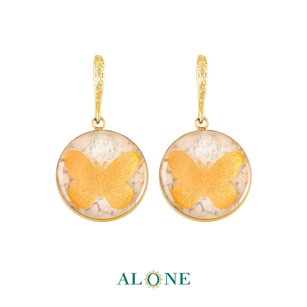 گوشواره گرد صدف پروانه