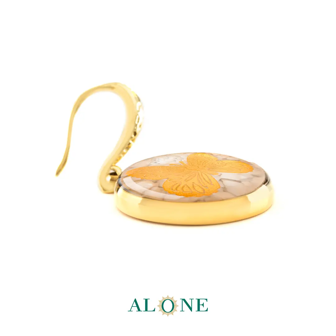 گوشواره گرد صدف پروانه - Image 2