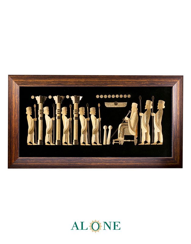 تابلو مردان هخامنشی قهوه ای 31*46 - Image 2