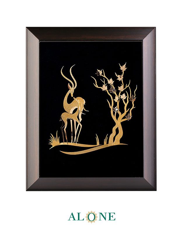 تابلو دو غزال قهوه ای 41*46 - Image 2