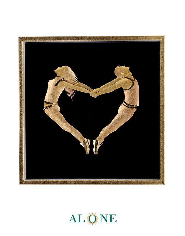 تابلو رقص قلبی مشکی 31*31 - Image 2