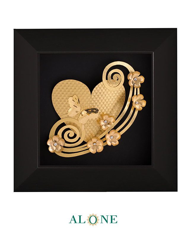 تابلو قلب و گل مشکی 31*31 - Image 2