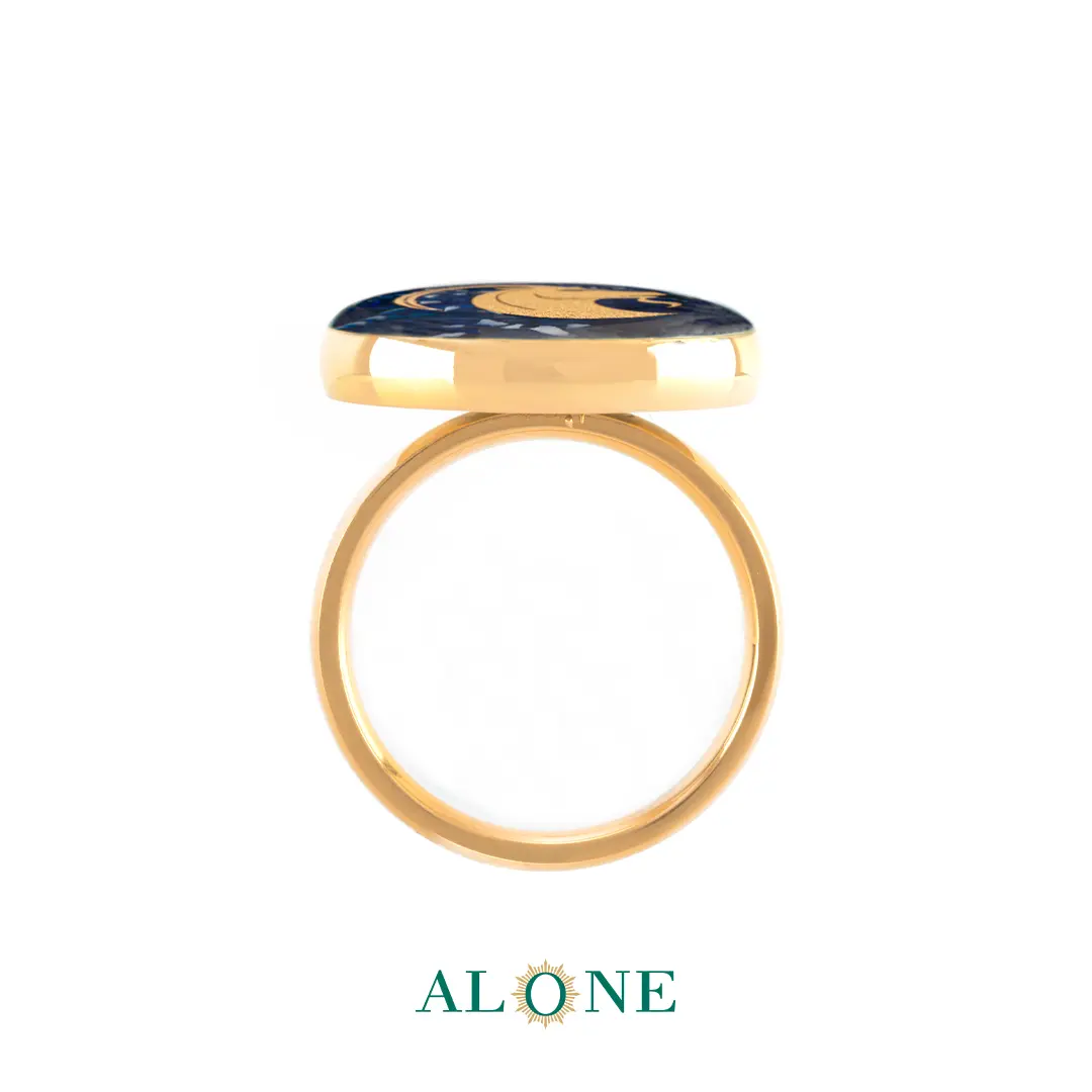 انگشتر گرد لاجورد دی - Image 2