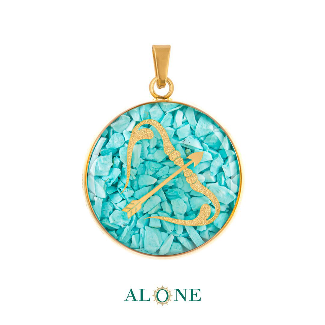 آویز کوچک گرد فیروزه آذر