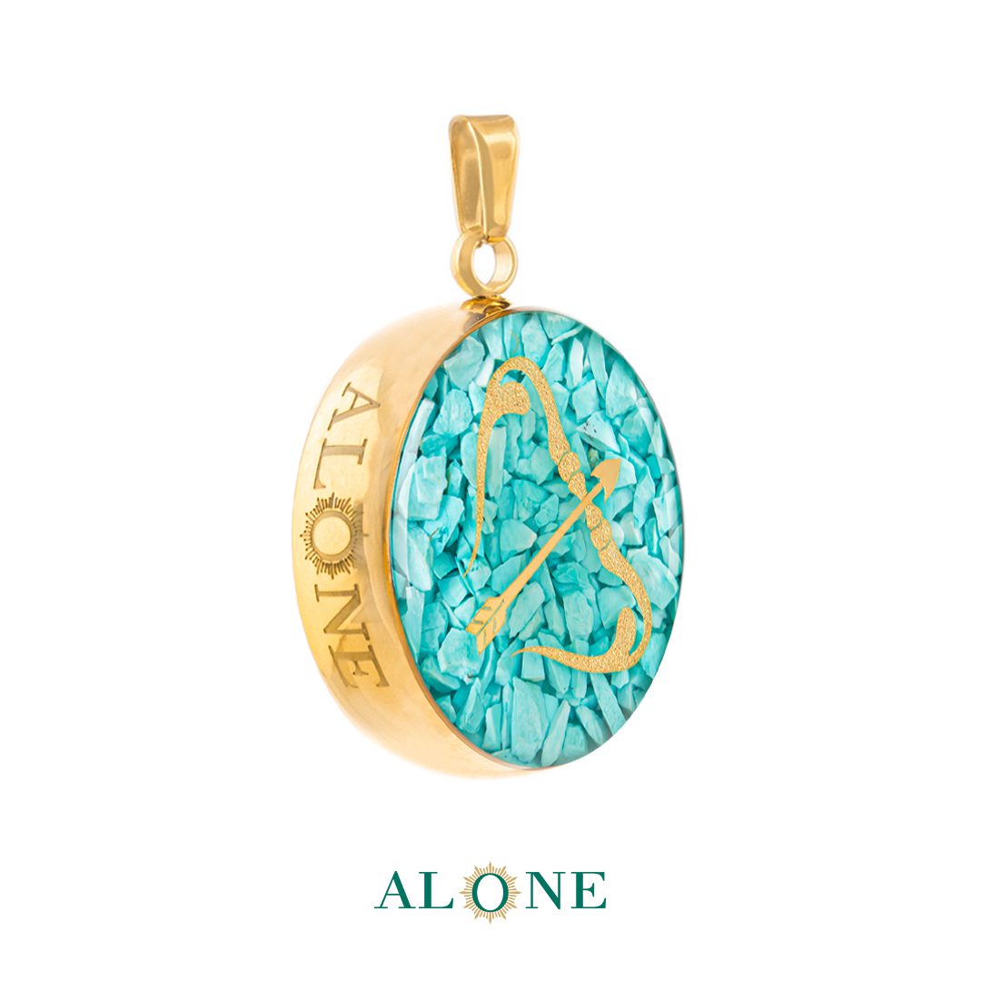 آویز کوچک گرد فیروزه آذر - Image 2