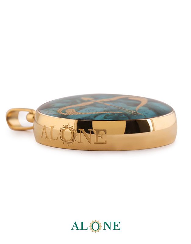 آویز کوچک گرد فیروزه آذر - Image 3