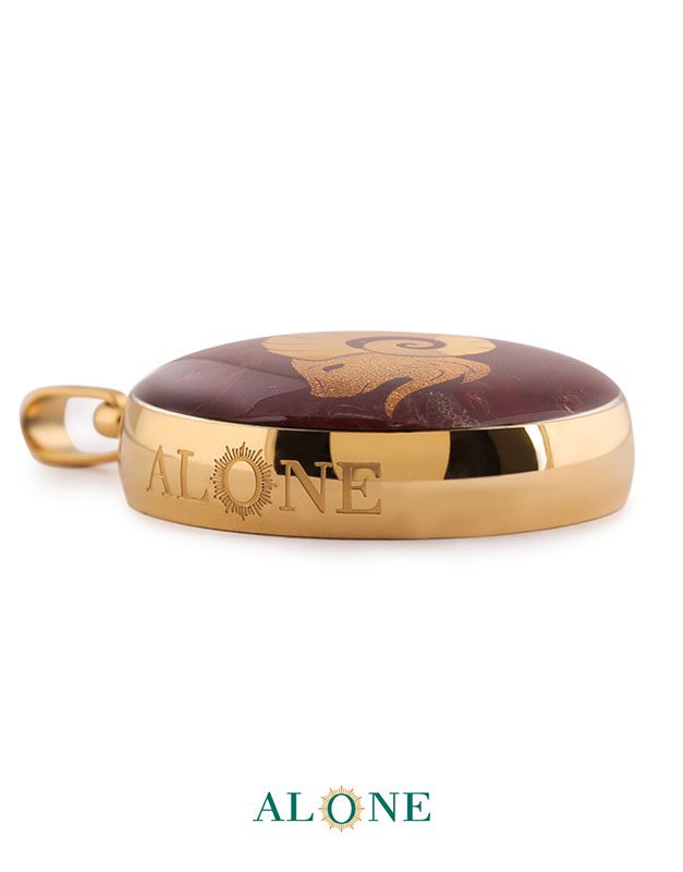 آویز کوچک گرد گارنت فروردین - Image 3