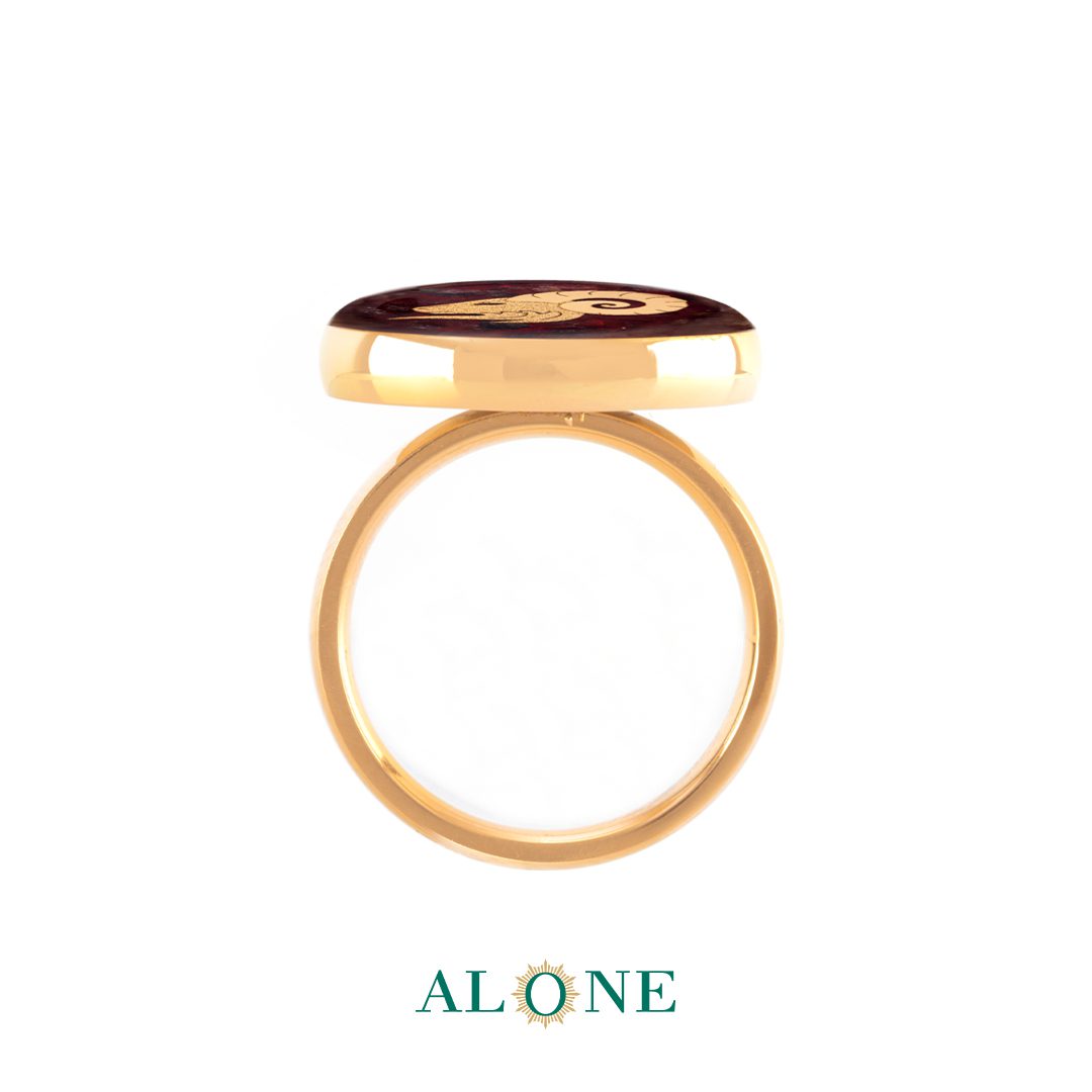 انگشتر گرد گارنت فروردین - Image 2