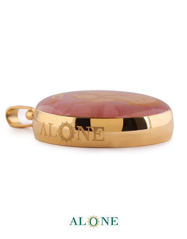 آویز بزرگ گرد اوپال صورتی فرشته - Image 3