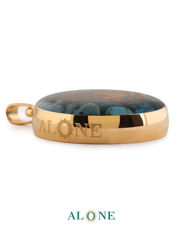 آویز بزرگ گرد فیروزه مرغ آمین - Image 3