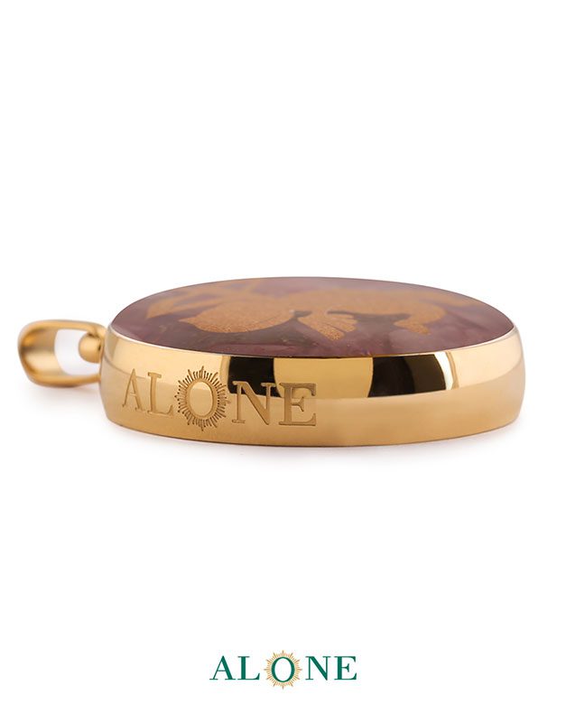 آویز بزرگ گرد کوارتز رنگی فرشته و کمان - Image 3