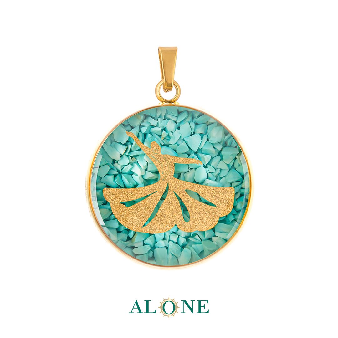 آویز بزرگ گرد فیروزه رقص سماع