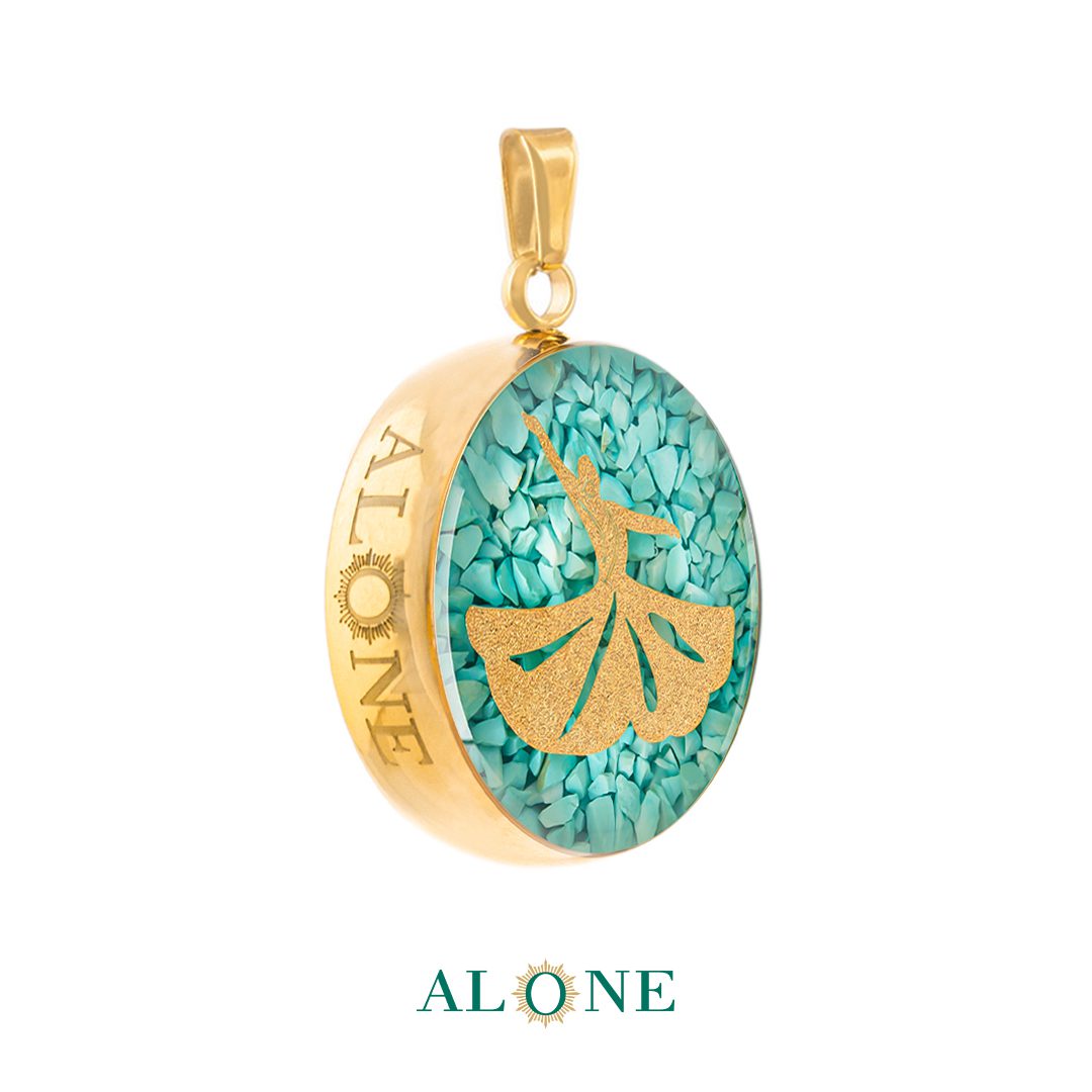 آویز بزرگ گرد فیروزه رقص سماع - Image 2