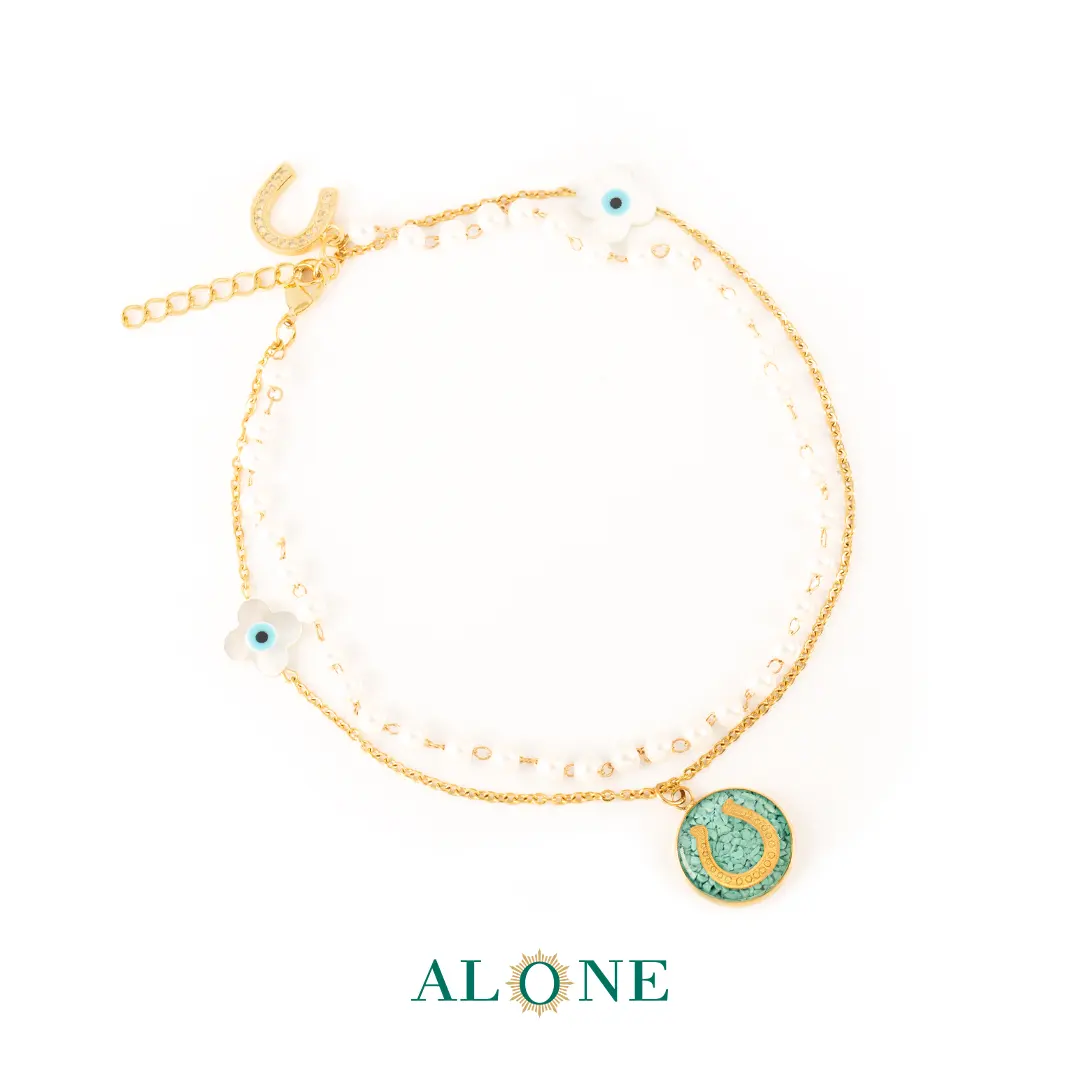 پابند گرد فیروزه نعل (بازنجیر مروارید)