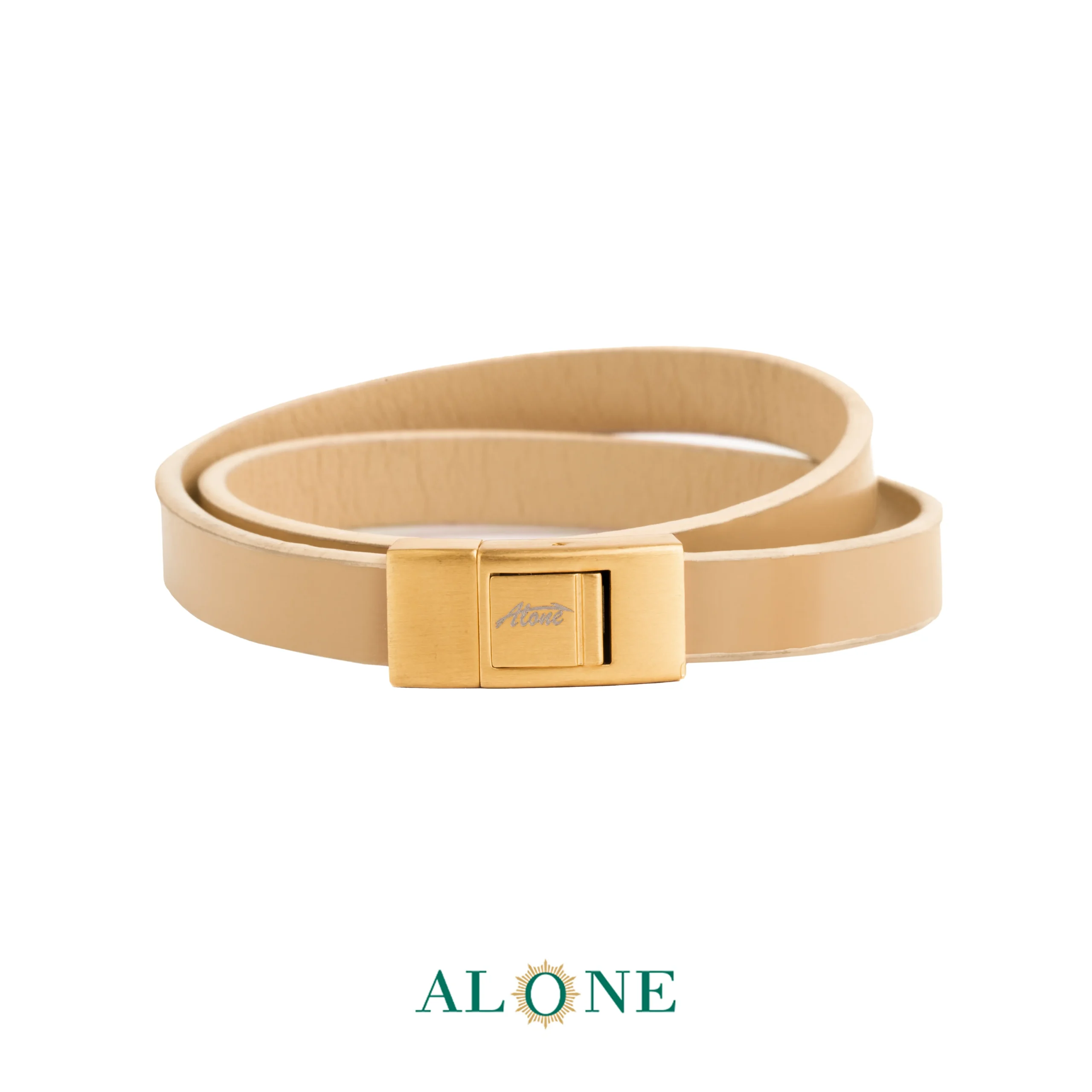 بند مچ چرم دو دور کرم مات-براق 14-70-2068