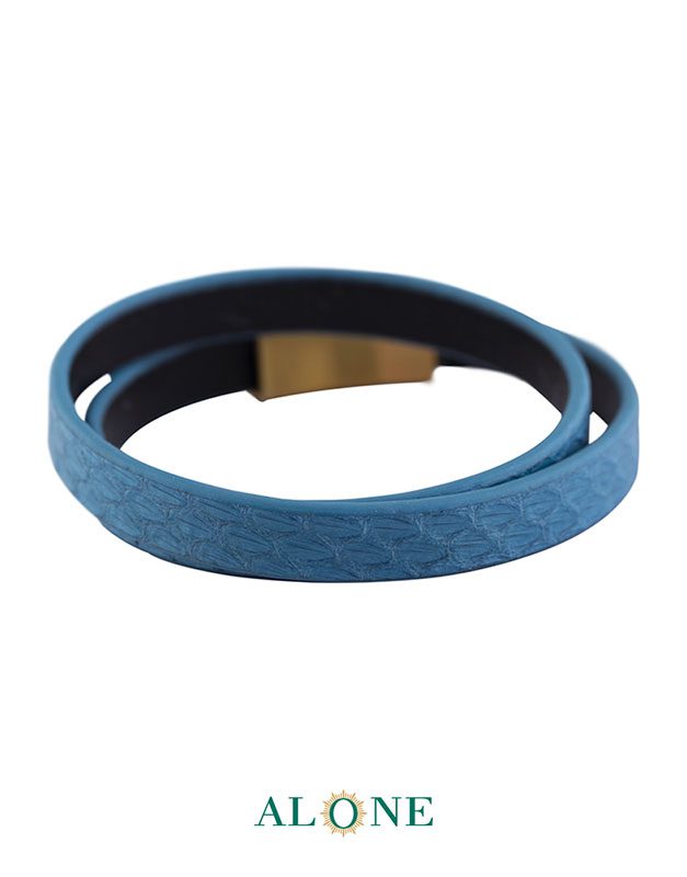 بند مچ چرم دو دور آبی-مشكي 4-10-2068