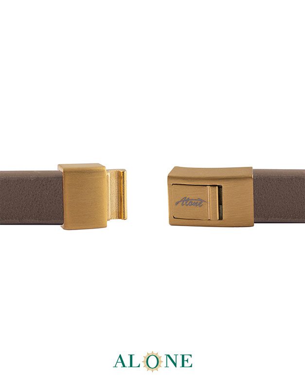 بند مچ چرم دو دور خاكي 4-6-2066 - Image 3