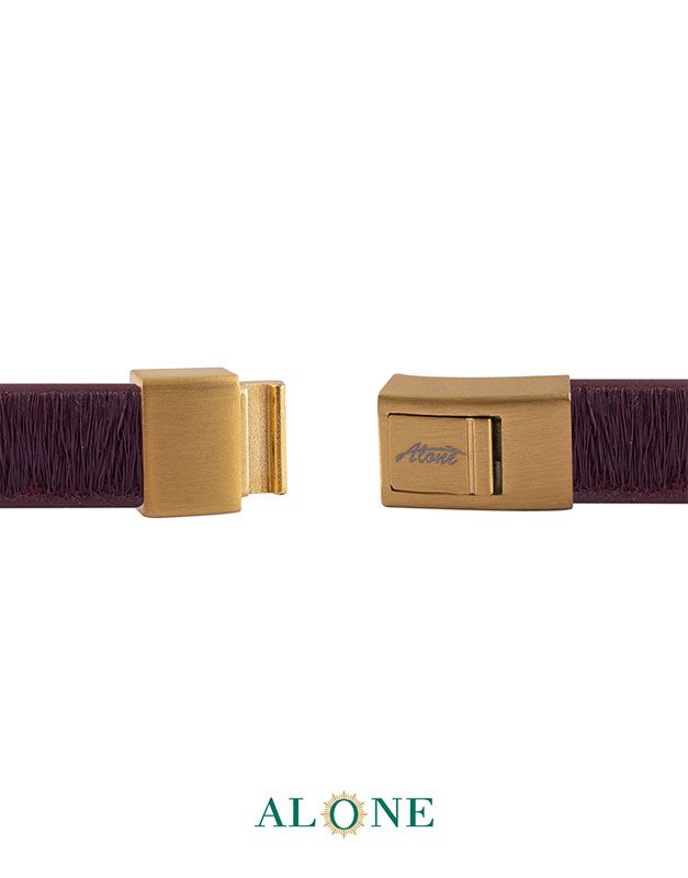 بند مچ چرم دو دور زرشكي 19-2070