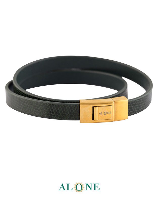 بند مچ چرم دو دور سبز 13-2070