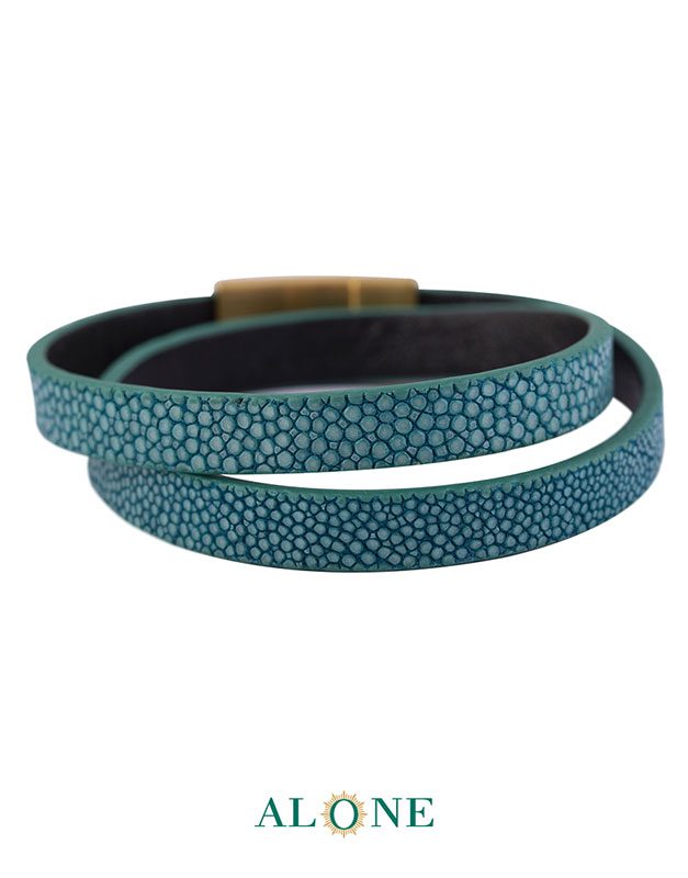 بند مچ چرم دو دور سبز 15-2068