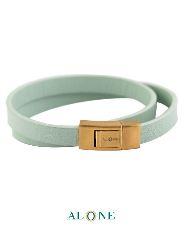 بند مچ چرم دو دور سبز 8-6-2066 - Image 2