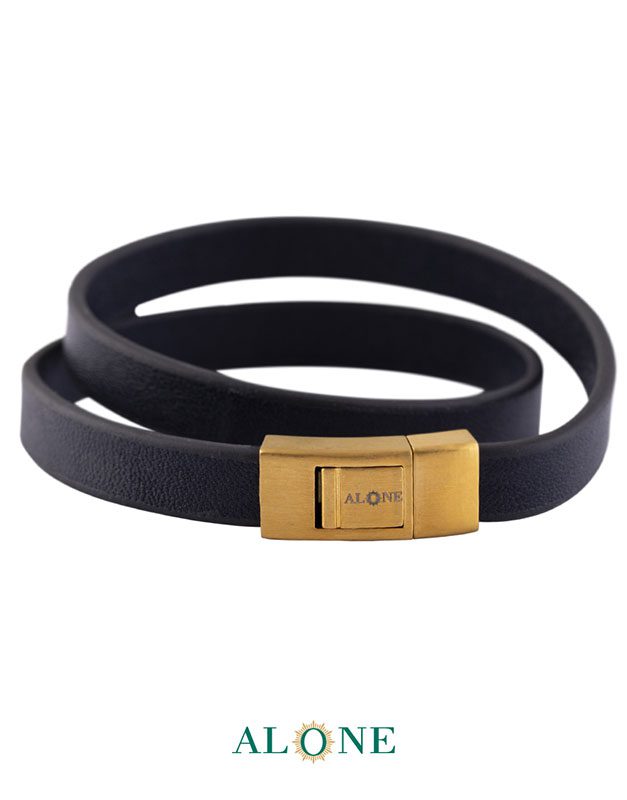 بند مچ چرم دو دور سورمه اي 16-2066 - Image 2