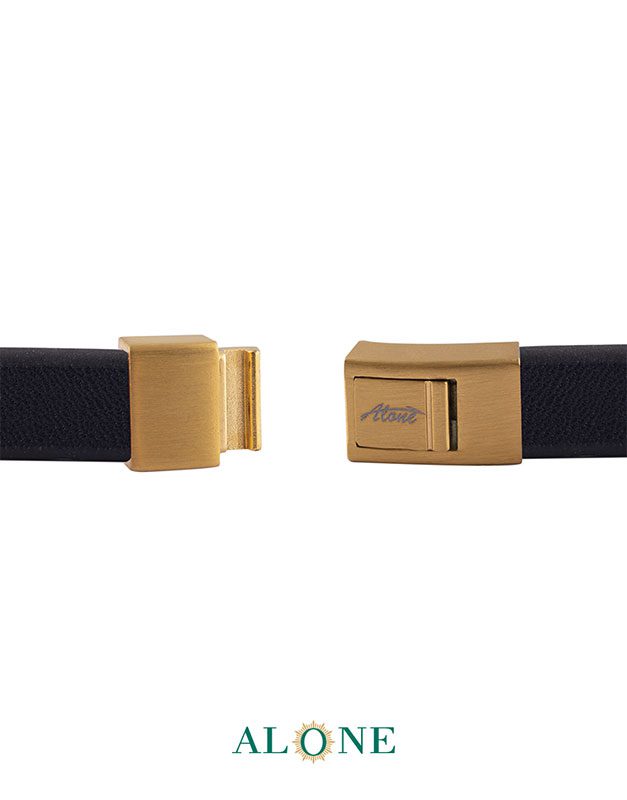 بند مچ چرم دو دور سورمه اي 16-2066 - Image 3