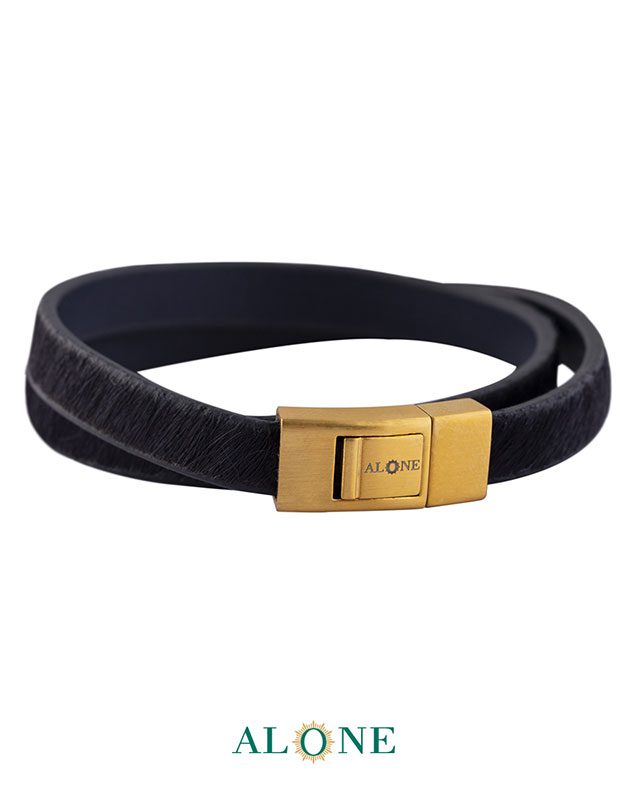 بند مچ چرم دو دور سورمه اي 18-2070 - Image 2