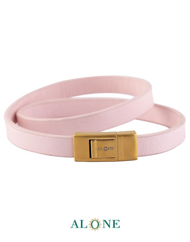 بند مچ چرم دو دور صورتي 19-2068 - Image 2