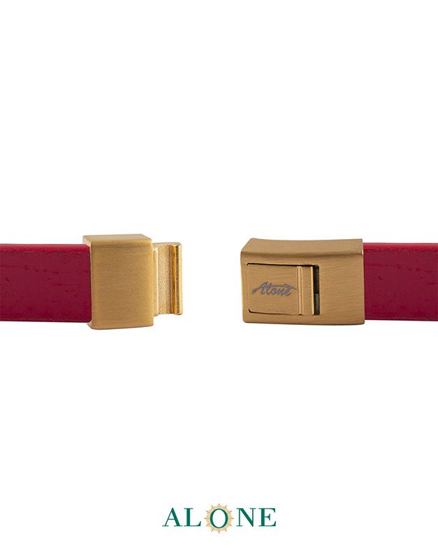 بند مچ چرم دو دور قرمز براق-مات 15-2070 - Image 3