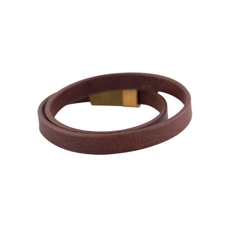 بند مچ چرم دو دور قهوه اي 2-9-2066