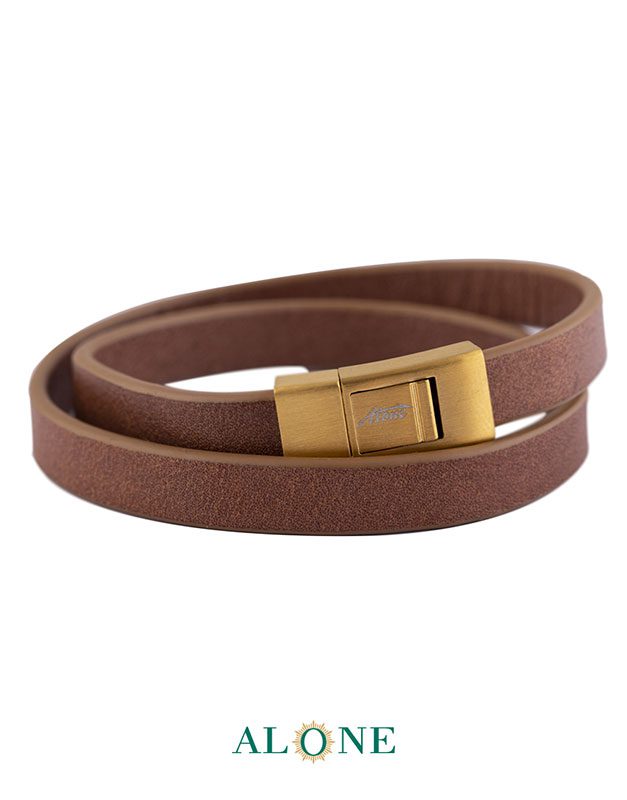 بند مچ چرم دو دور قهوه اي 6-6-2066 - Image 2